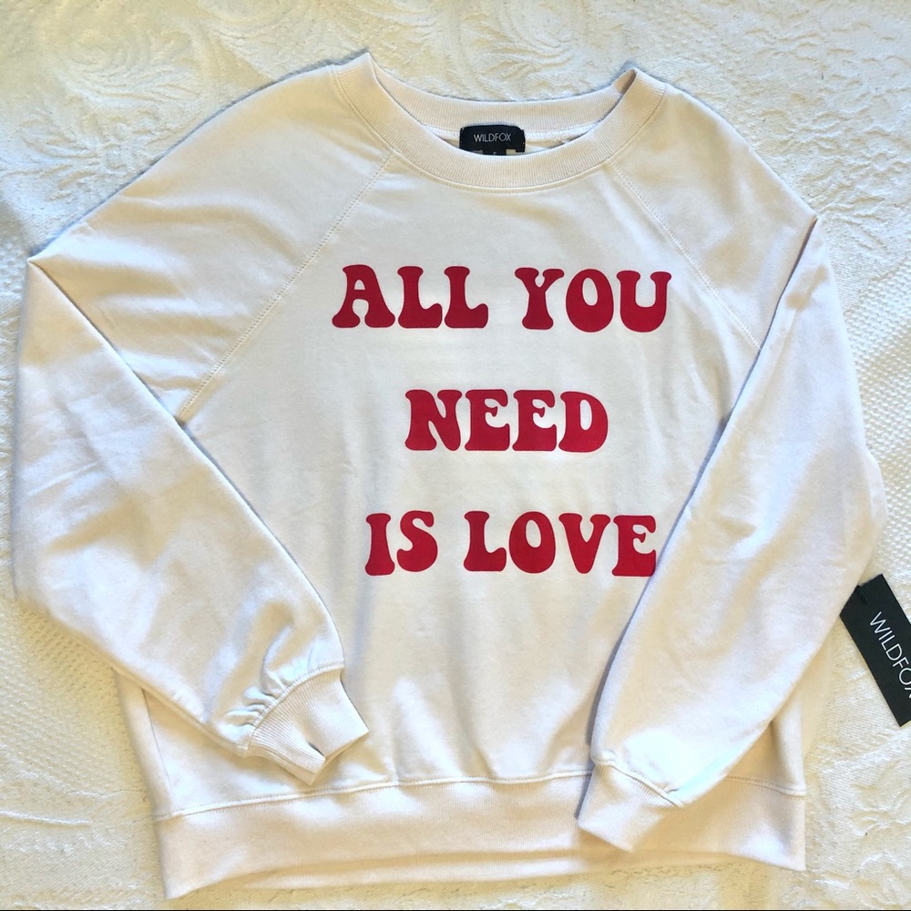 Wildfox All You Need is Love sommers sweatshirt - Picture 1 of 12